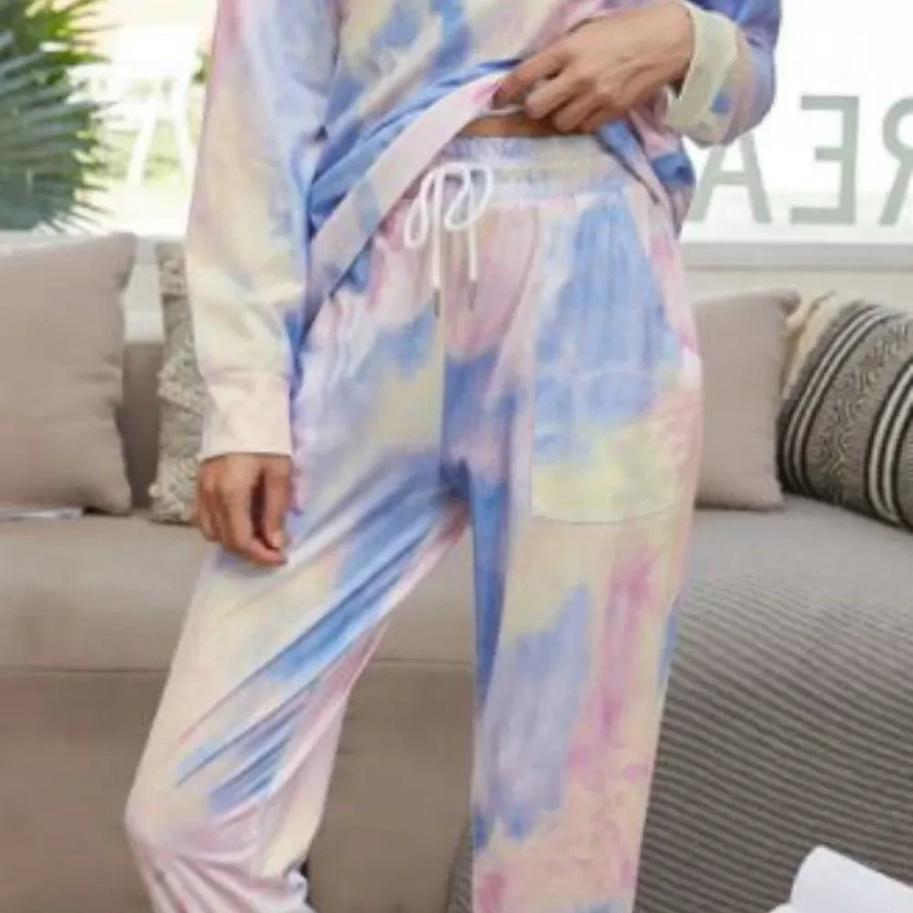Cozy Lounge Pink and‎ Blue Tie Dye small 2 PC